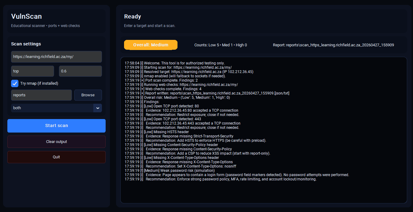 Vulnerability Scanner Tool